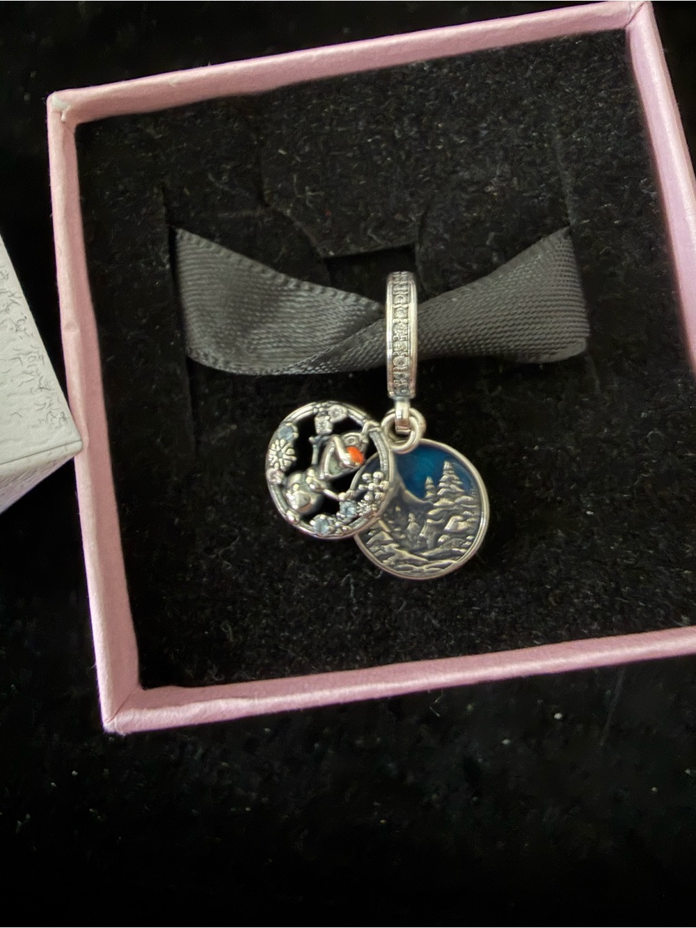 Pandora Disney Frozen Snow Olaf Double Dangle Charm